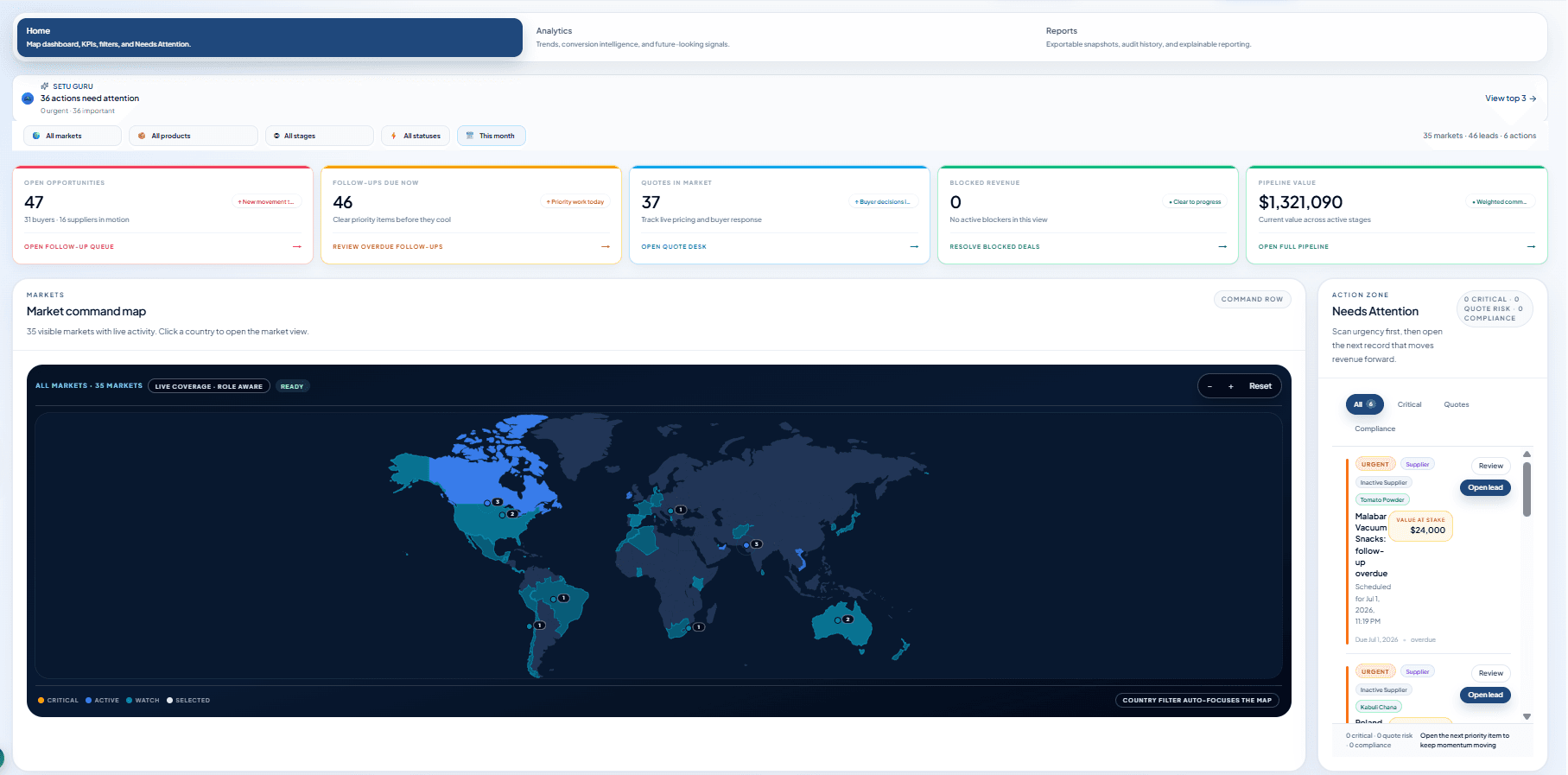 Setu Flow command center product preview
